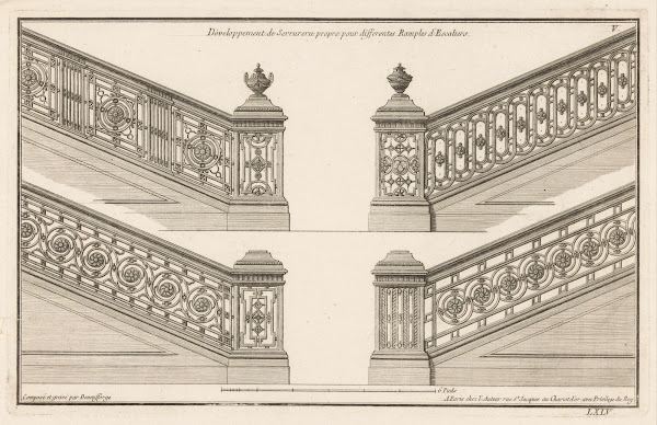 Développement de Serrurerie propre pour differentes Ramples dEscaliers 1767