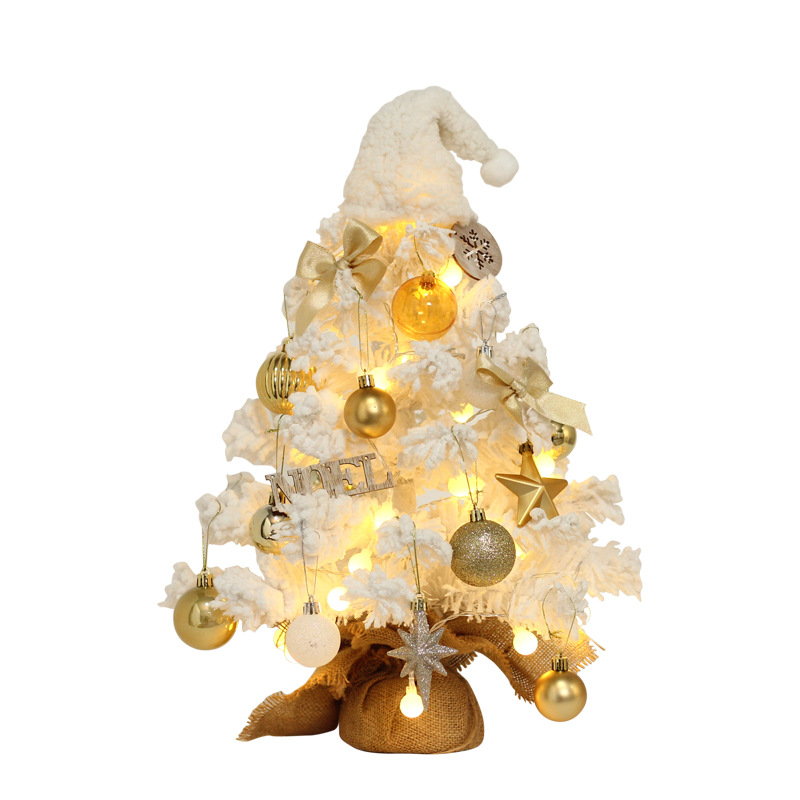 Mini Christmas tree, white, flocked, 45 cm