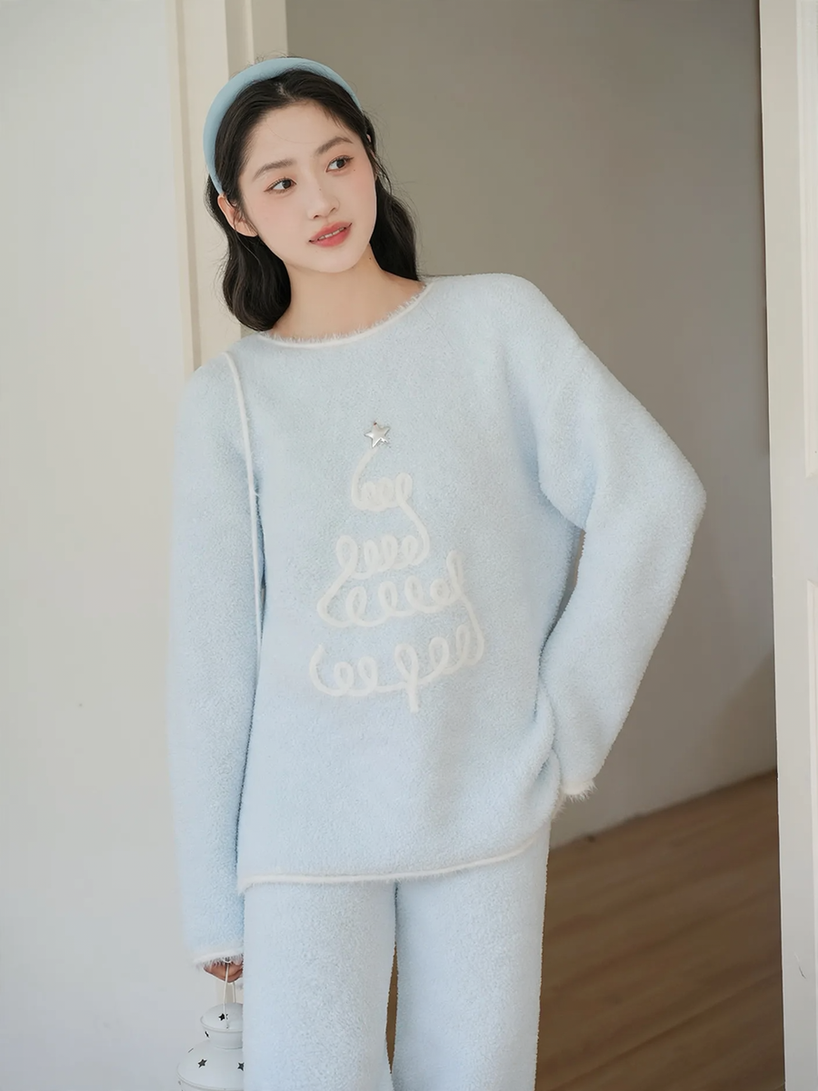 Women's fleece loungewear set, two-piece
