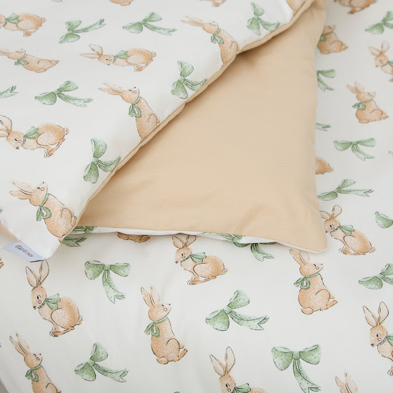 Children's changeable bedding set 4 el Twins Satin Limited Rabbit green 