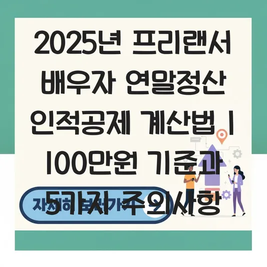 프리랜서 배우자 연말정산 인적공제 등록 가능한 연간 소득금액 계산법 및 주의사항 대표 이미지