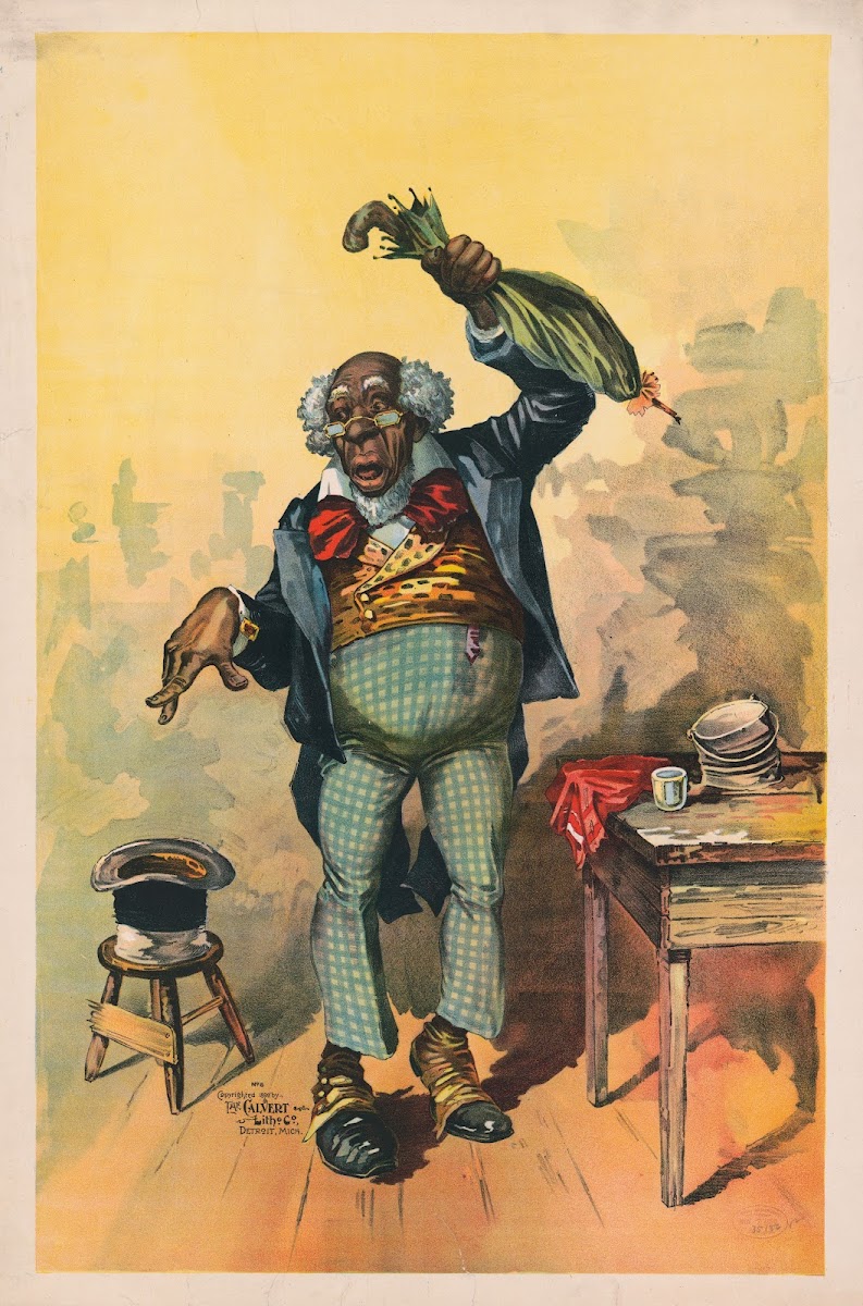 Old man with umbrella and top hat 1890