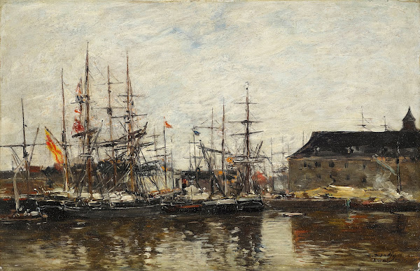 Anvers Trois mats à quai 1871