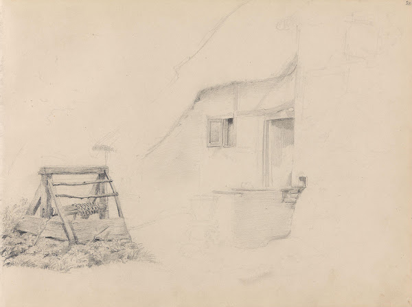 Courtyard with well between 1845 and 1852