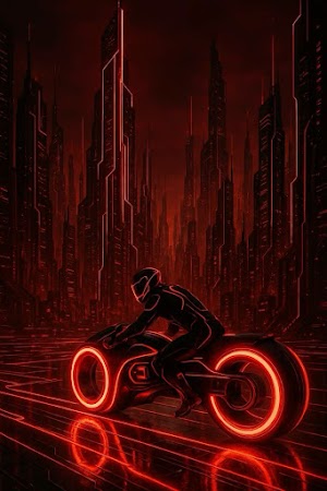 Red Neon Motorcycle Picture