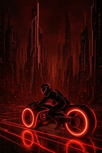 Red Neon Motorcycle Picture
