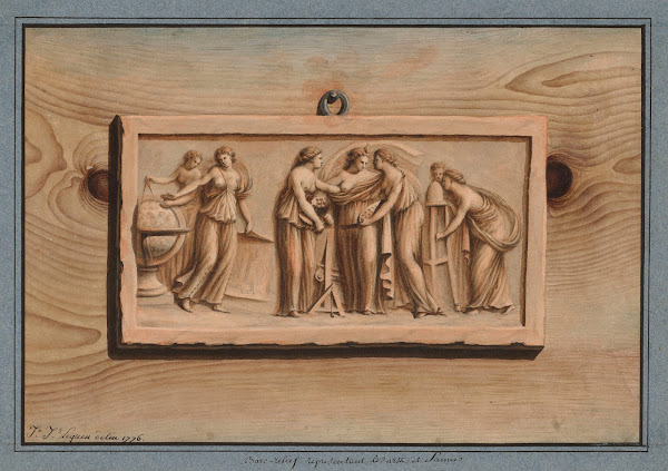 Bas relief représentant les arts et sciences 1776