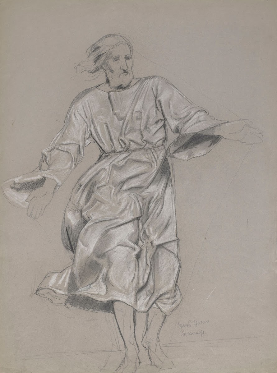 Christ with outstretched hands Design for the painting Christ and St Peter on th