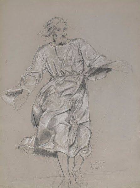 Christ with outstretched hands Design for the painting Christ and St Peter on th