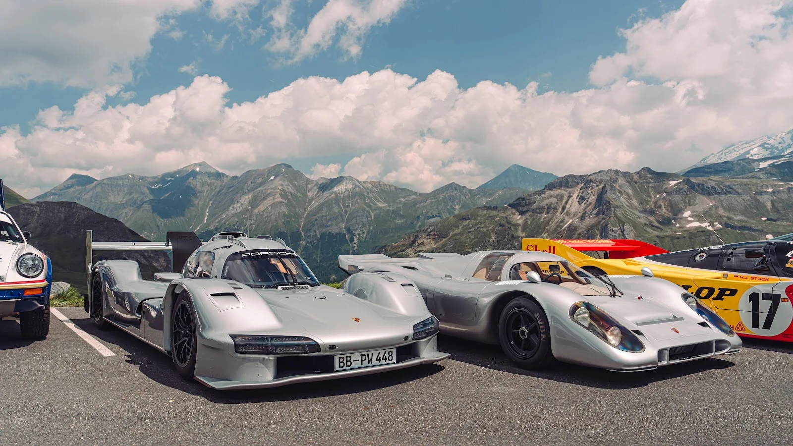 Porsche Race Cars In Mountains - Automotive Photography 5K Wallpaper (6000x3376)