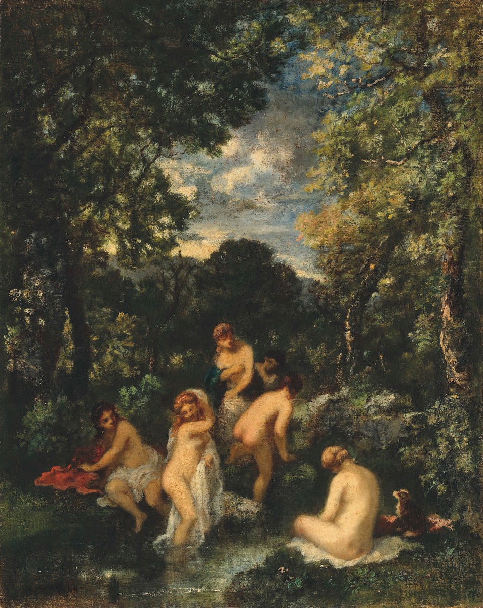 Bathers in a forest stream 1849