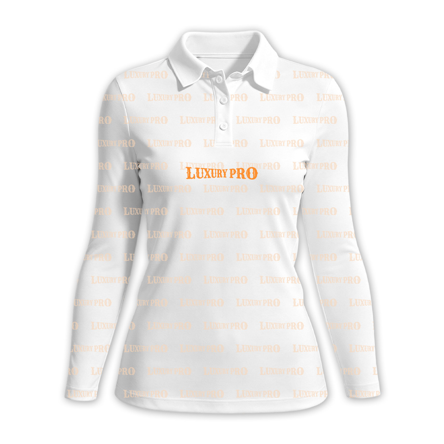 AOP HGL Women's Lapel Button Long‑Sleeve Polo