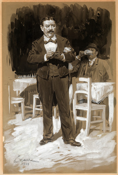Zahlkellner in einem Praterwirtshaus 1902