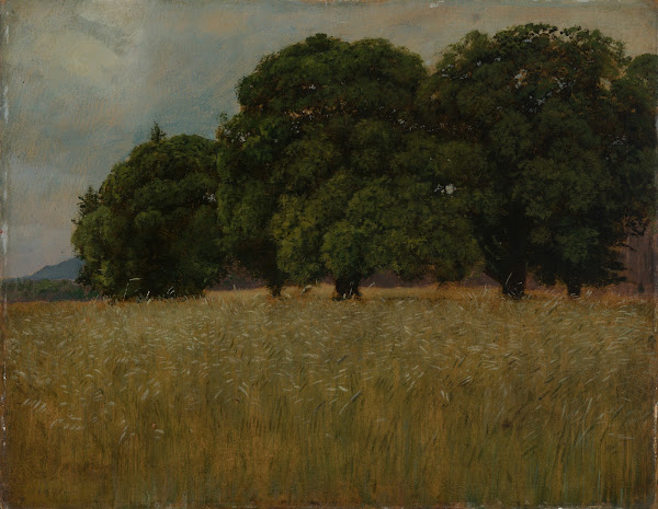 Kornfeld mit Laubbäumen 1880