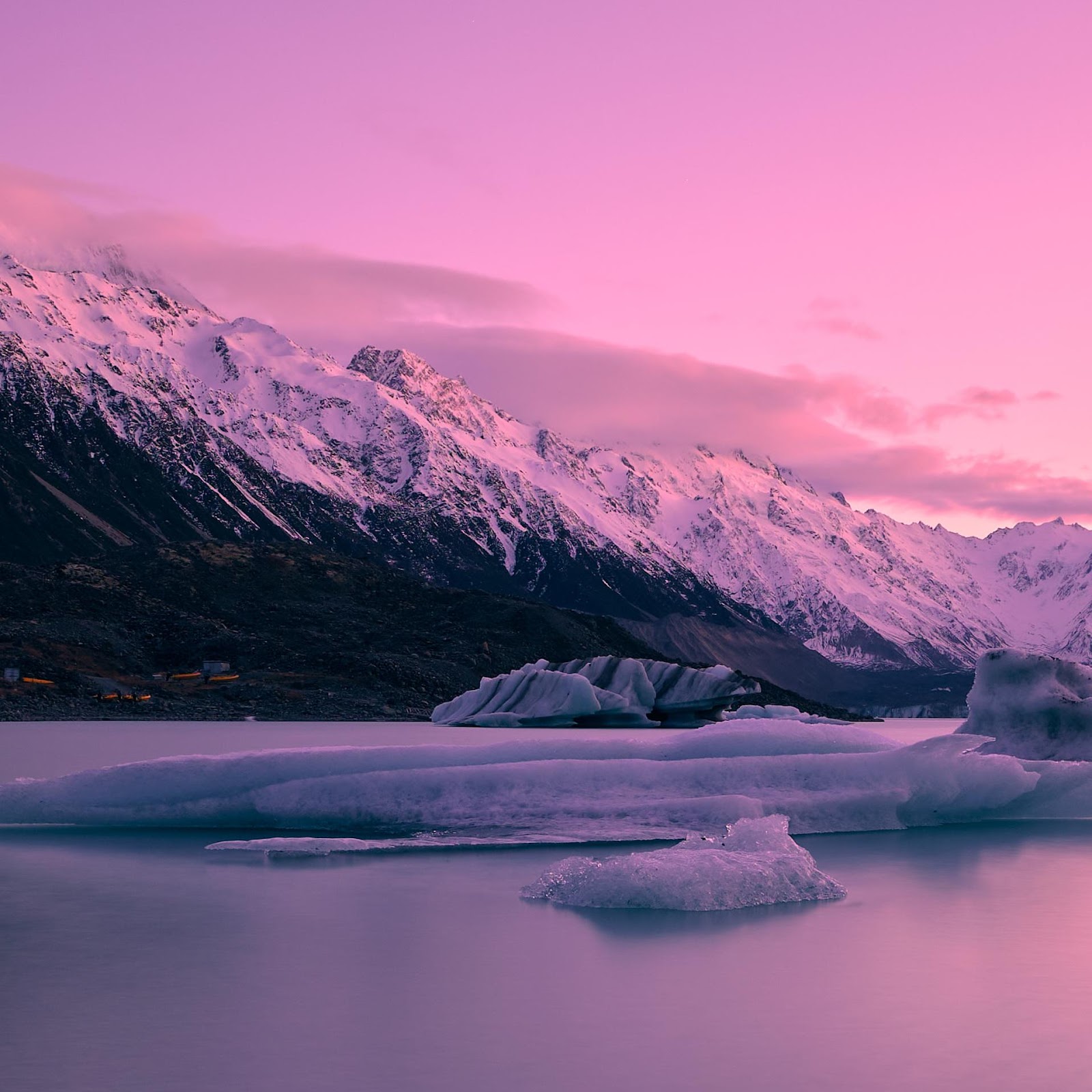 Download Snowy Mountains Over Glacial Lake 2K iPhone