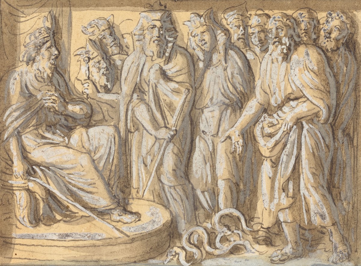 Moses and Aaron before Pharaoh with the Rods Turned into Serpents
