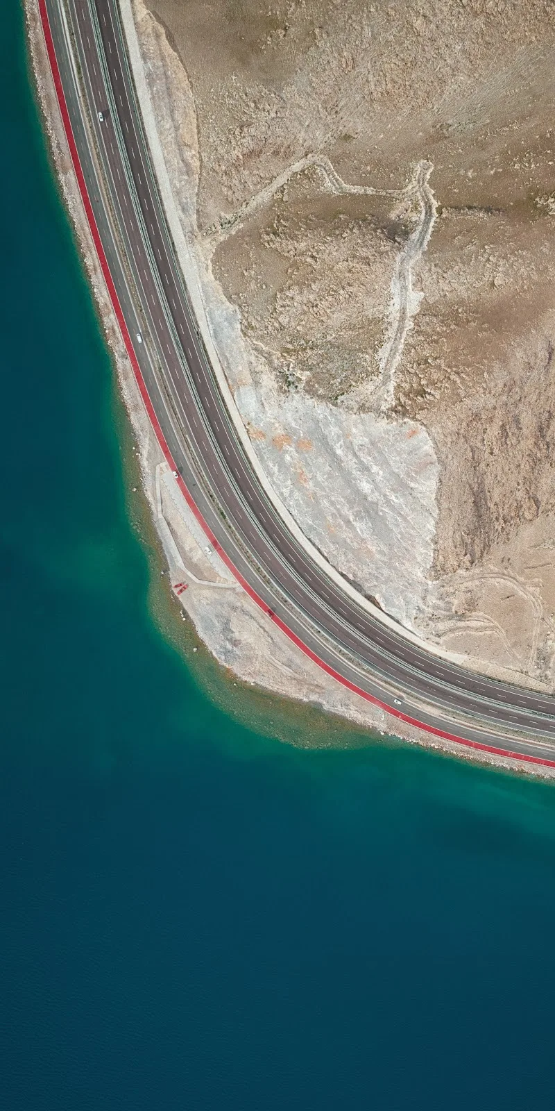Aerial View of Coastal Highway - Aerial Photography 4K iPhone Wallpaper (2731x5462)