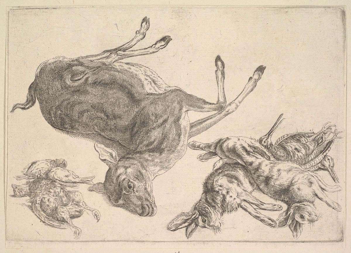 Dead deer hares and game 1647