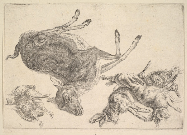 Dead deer hares and game 1647