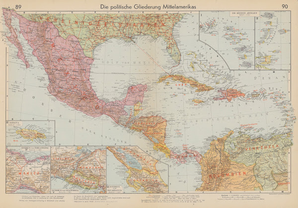 Die politische Gliederung Mittelamerikas 1940
