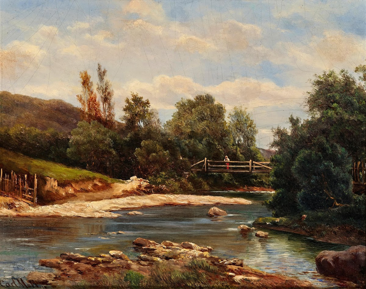 A Landscape with Stream and a Bridge 1879