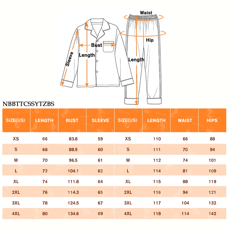 AOP Unbound Universal Adult Long Sleeve Shirt Pajama Set Ice Silk
