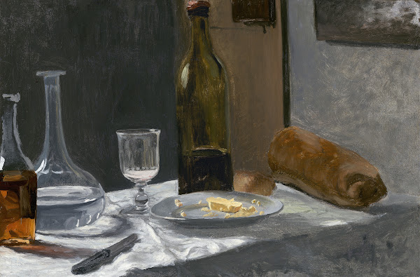 Still Life with BottleCarafe Bread and Wine c 1862 1863