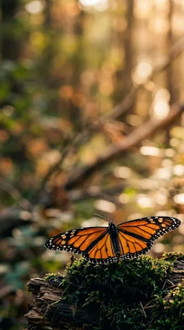 Monarch on Soft Moss