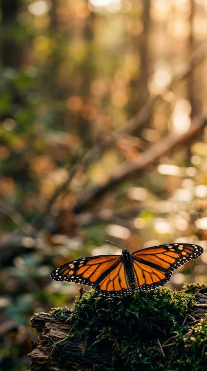 Monarch on Soft Moss