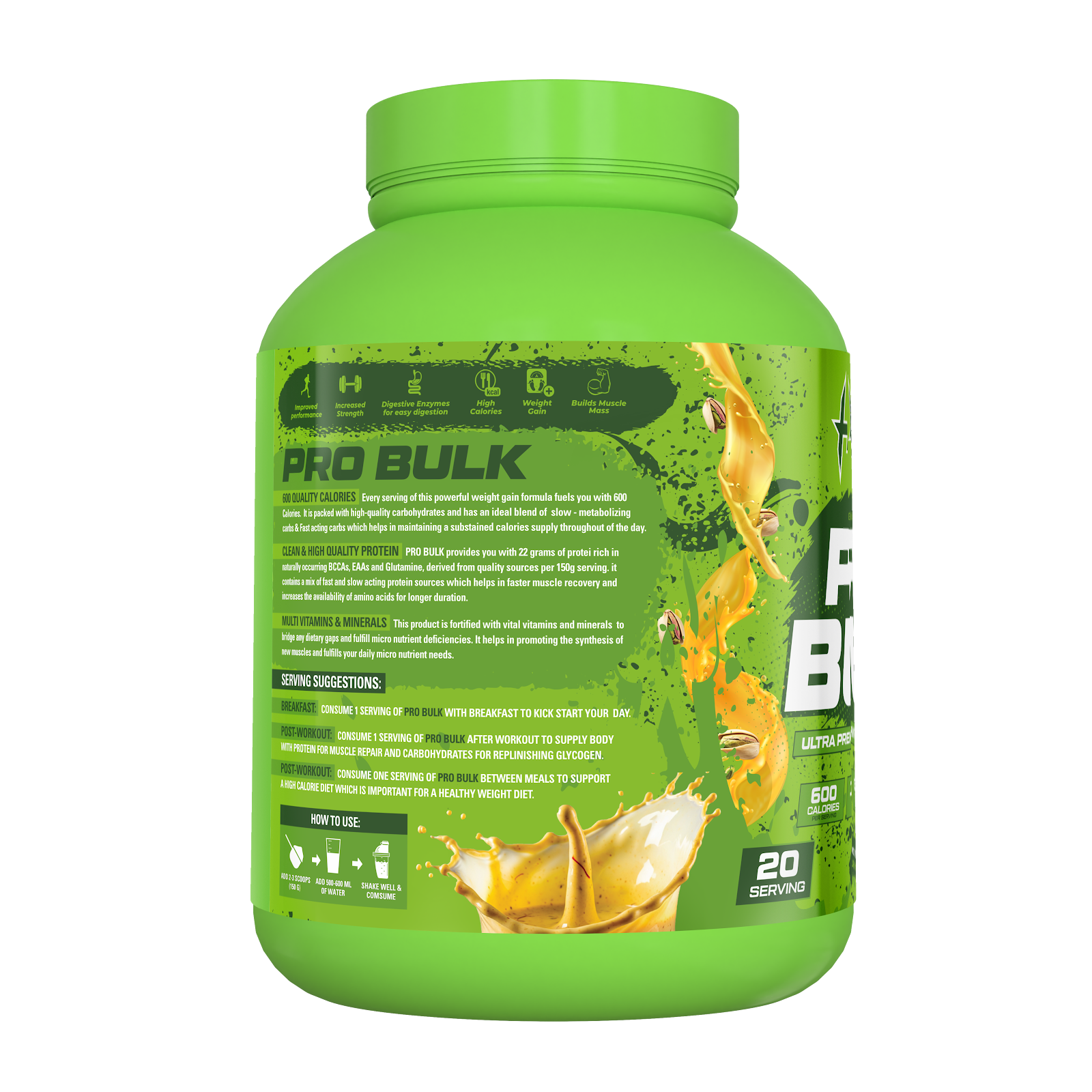 Hungry Muscles Pro Bulk — Kesar Pista, 3 KG