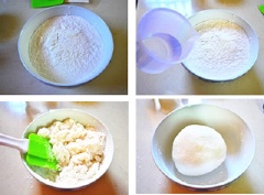 Cách làm vỏ bánh dẻo tuyết: Rây bột làm bánh dẻo vào thố trộn, đổ 100ml nước đun sôi để nguội (hoặc nước lọc) và 200ml nước đường bánh dẻo vào. Khuấy thành bột mịn. Tiếp tục đổ 30g dầu ăn vào, dùng tay nhồi bột làm bánh dẻo cho đến khi bột bánh thật mịn.
