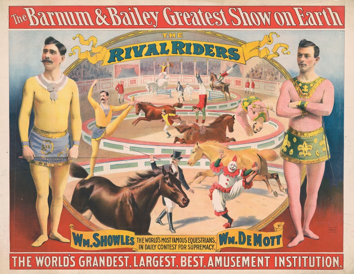 The Barnum  Bailey greatest show on EarthThe rival riders Wm Shoutes  Wm DeMott