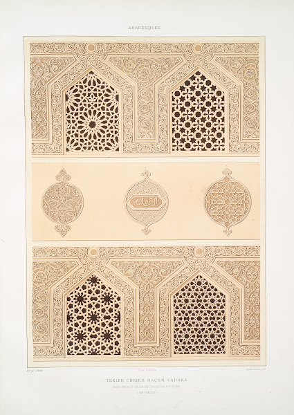 Arabesques Tekieh Cheikh Haçen Sadaka fragments de la décoration du dôme XIVe si
