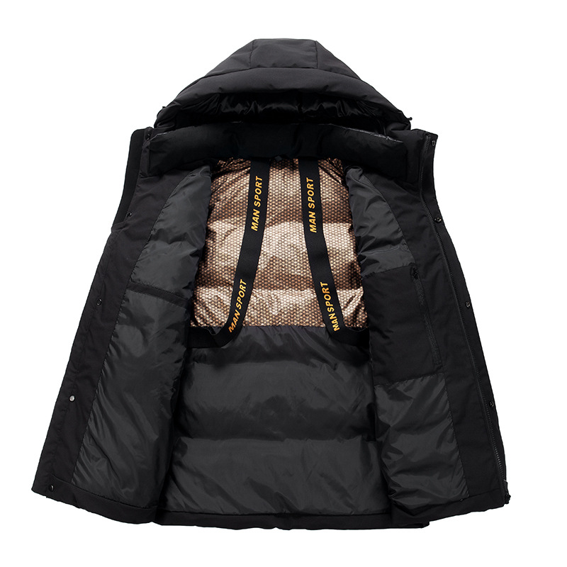 Short men's down jacket with hood, 885