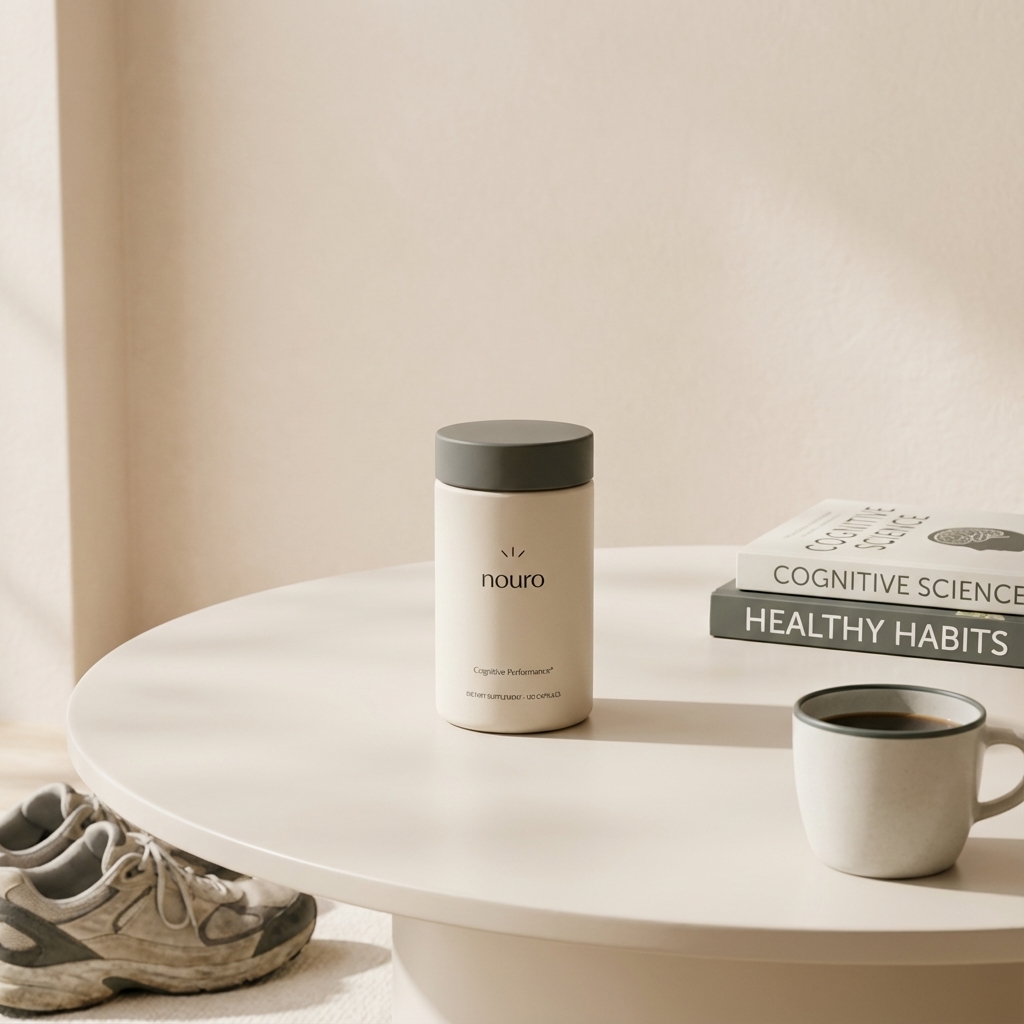 Tonum Nouro on tidy table with coffee and shoe, health books in soft light — Which big 5 trait is associated with Alzheimer's disease?
