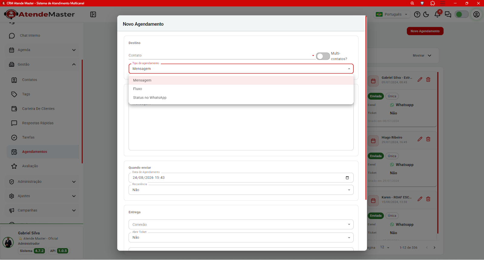 Editor Visual de Chatbot e Automação