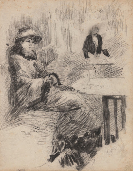 Woman at a Table in a Café 1880 1886