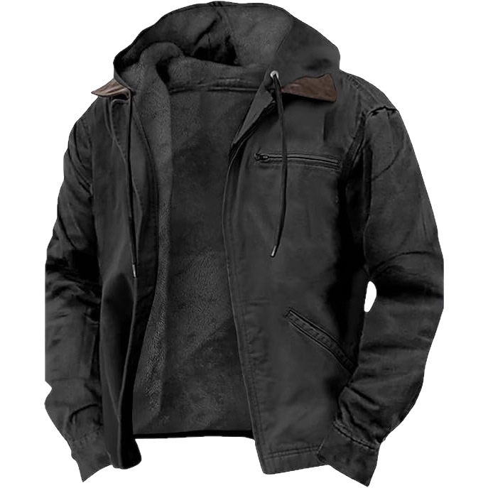 Men's Padded Hoodie with Zipper Pockets