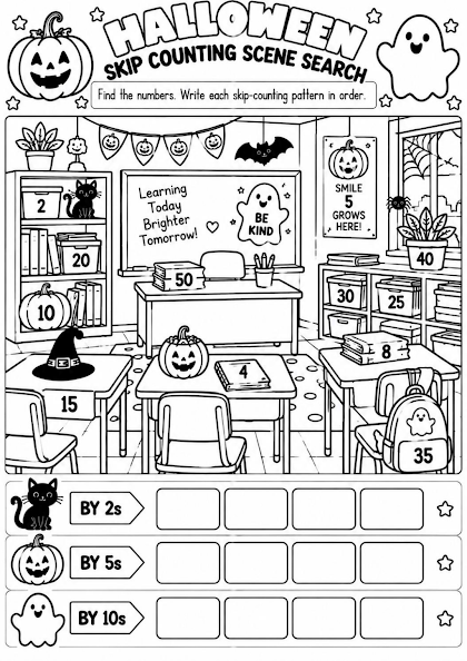 HALLOWEEN SKIP COUNTING SCENE SEARCH