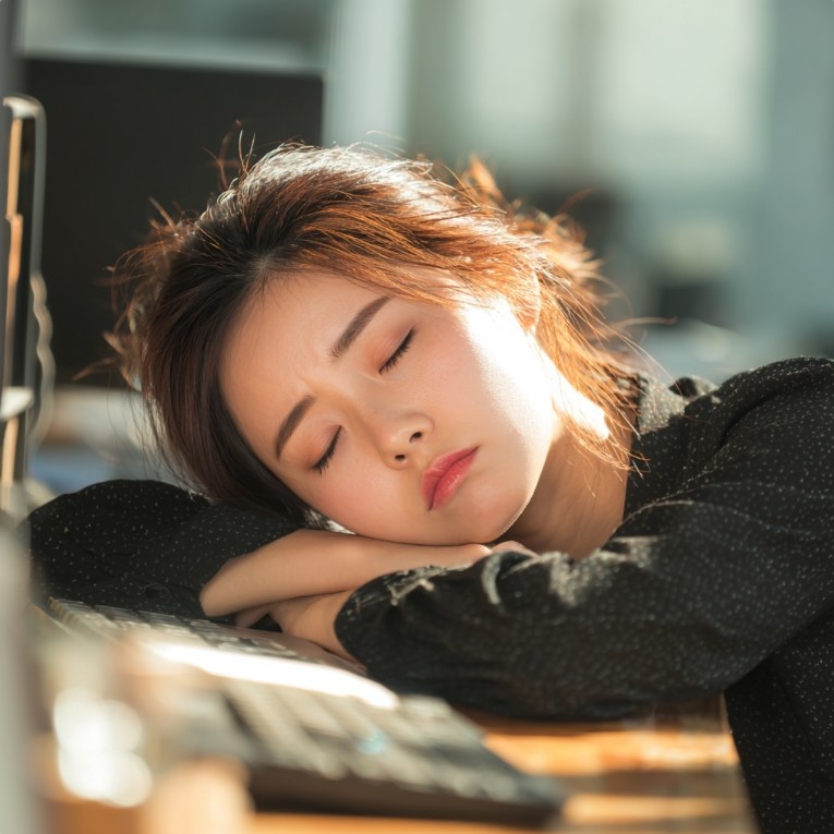 낮에 피곤해 보이는 모습