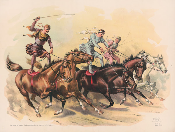 Standing horseback riders 1890