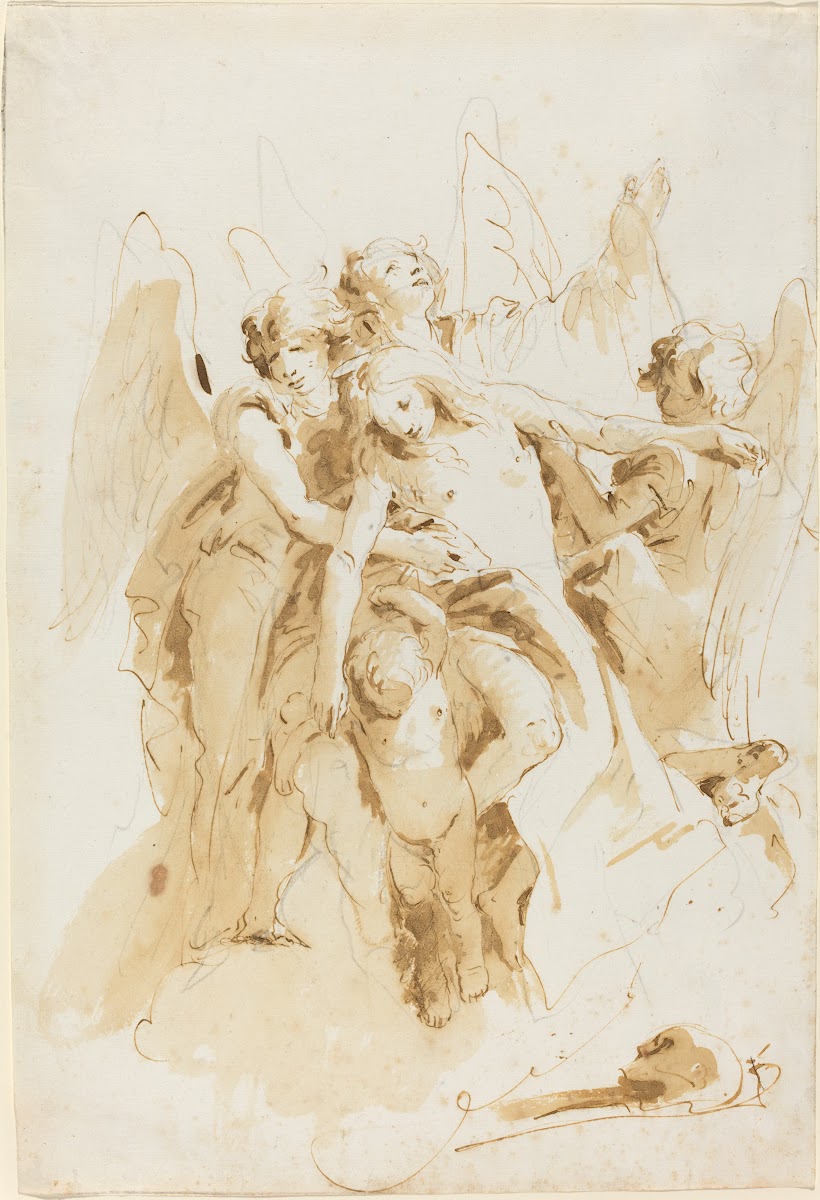 Saint Mary Magdalene Lifted by Angels c 1740