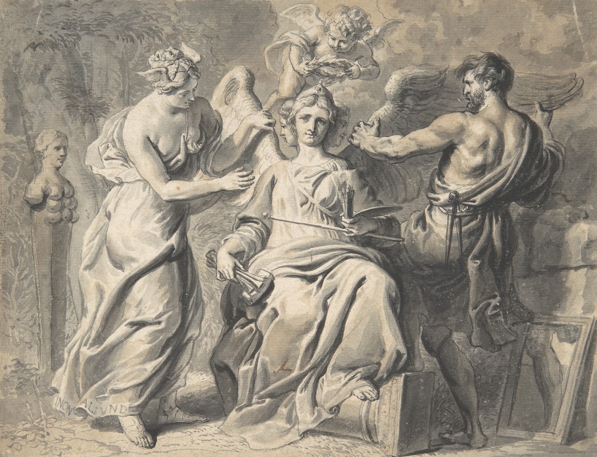 An Allegory of the Arts with Isis and Geometry Attending the Three headed Figure