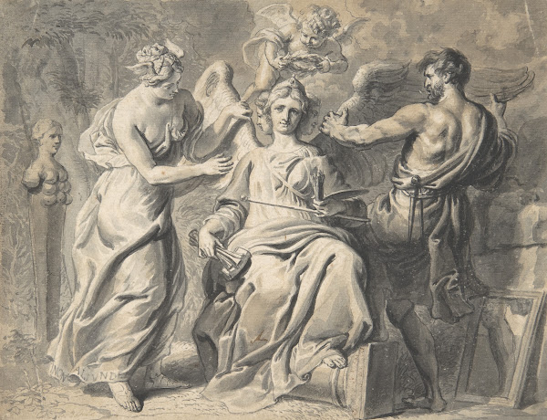 An Allegory of the Arts with Isis and Geometry Attending the Three headed Figure