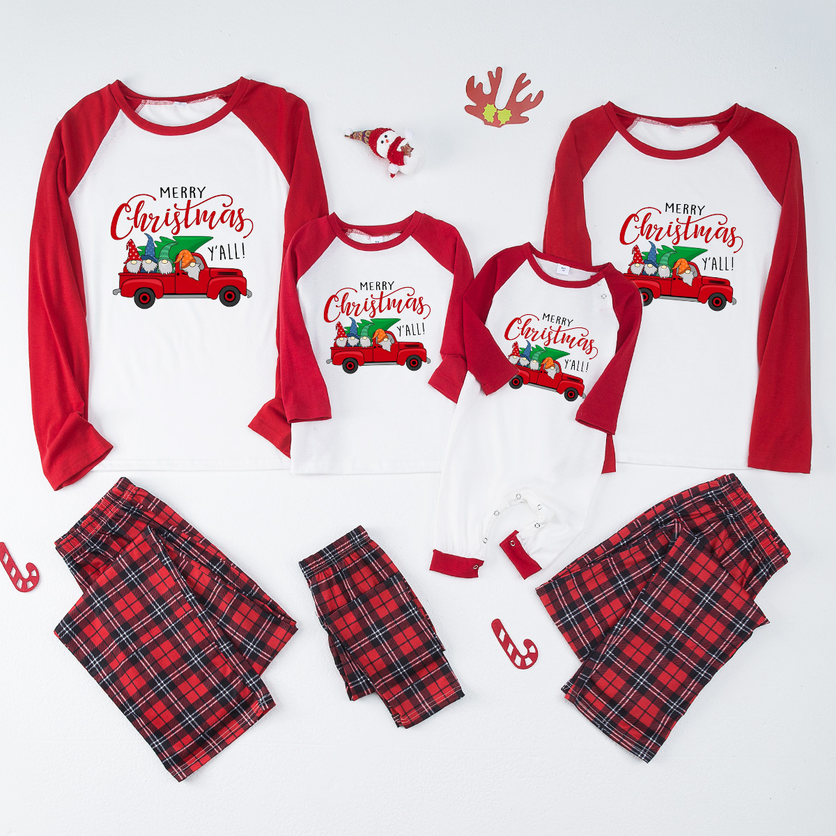 Family Pajama Set with Checkered Pattern