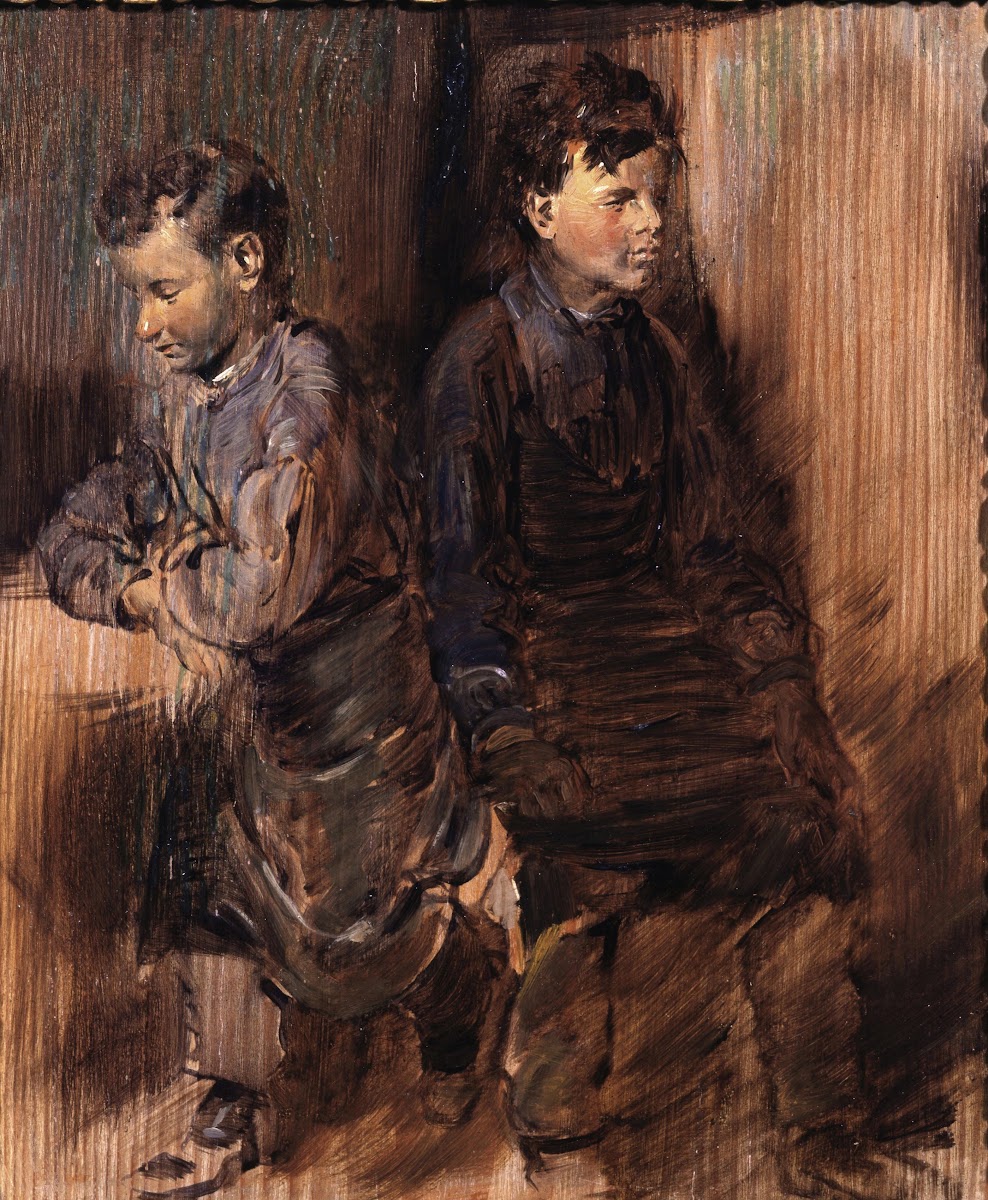 Two young shoemaker circa 1875