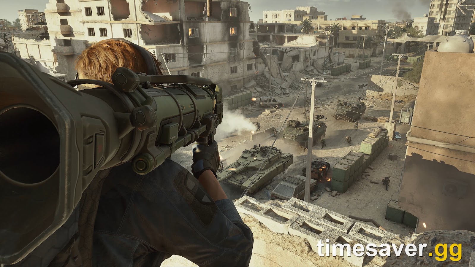 Delta Force war-damaged desert neighborhood with narrow streets
