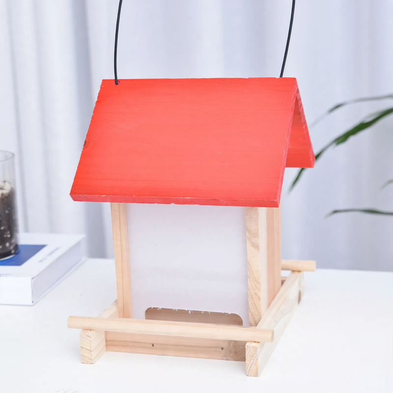 Hanging Wooden Bird Feeder