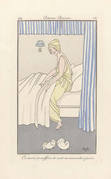 Costume et coiffure de nuit 1914