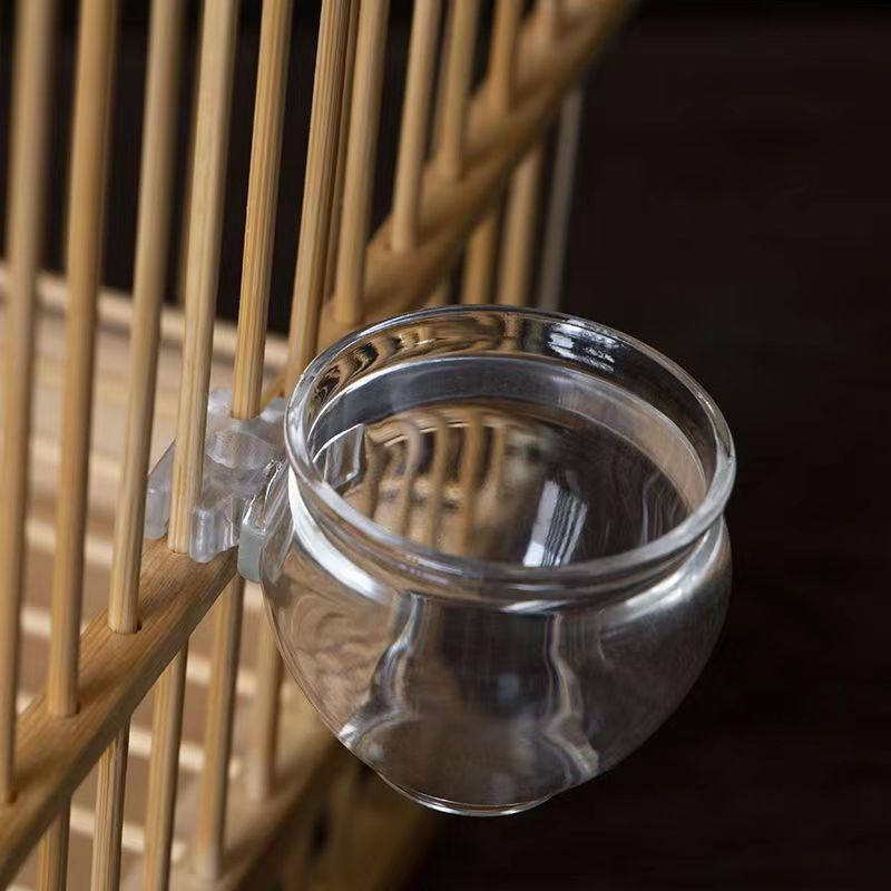 Acrylic feeding and drinking set for birds